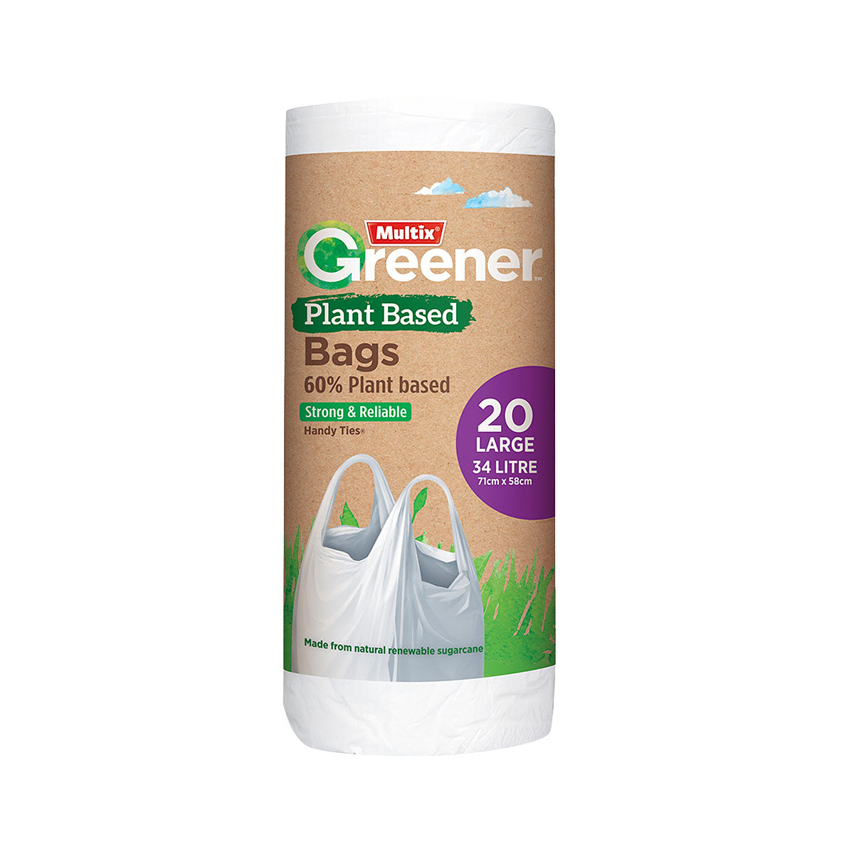 Multix Greener Tidy Bags Large 34L 20pk