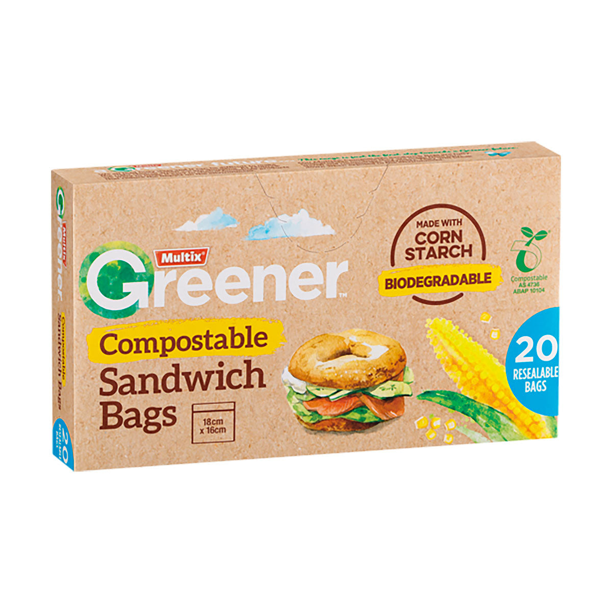 Multix Greener Compost Sandwich Bag 20pk
