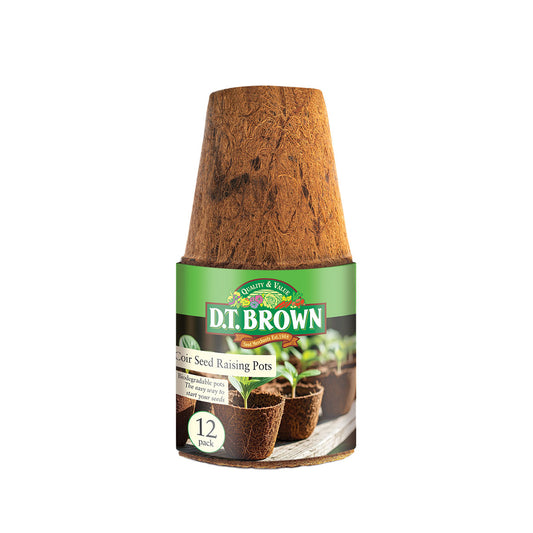 Dt Brown Coir Seed Raising Pots 12pk