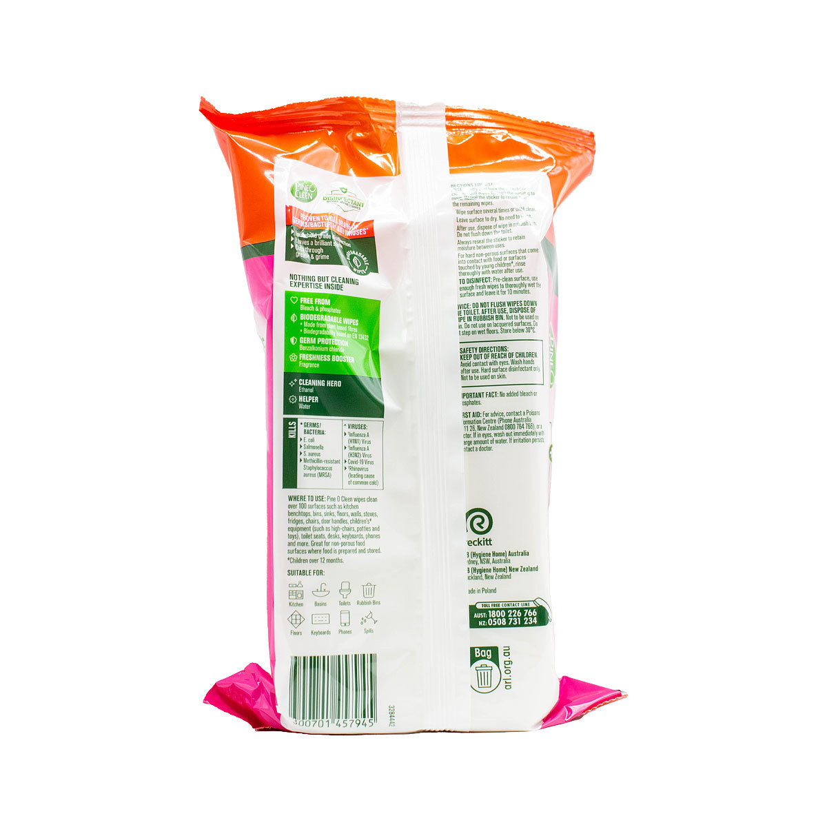 Pine O Cleen Disinfect Wipe Tropical 110pk