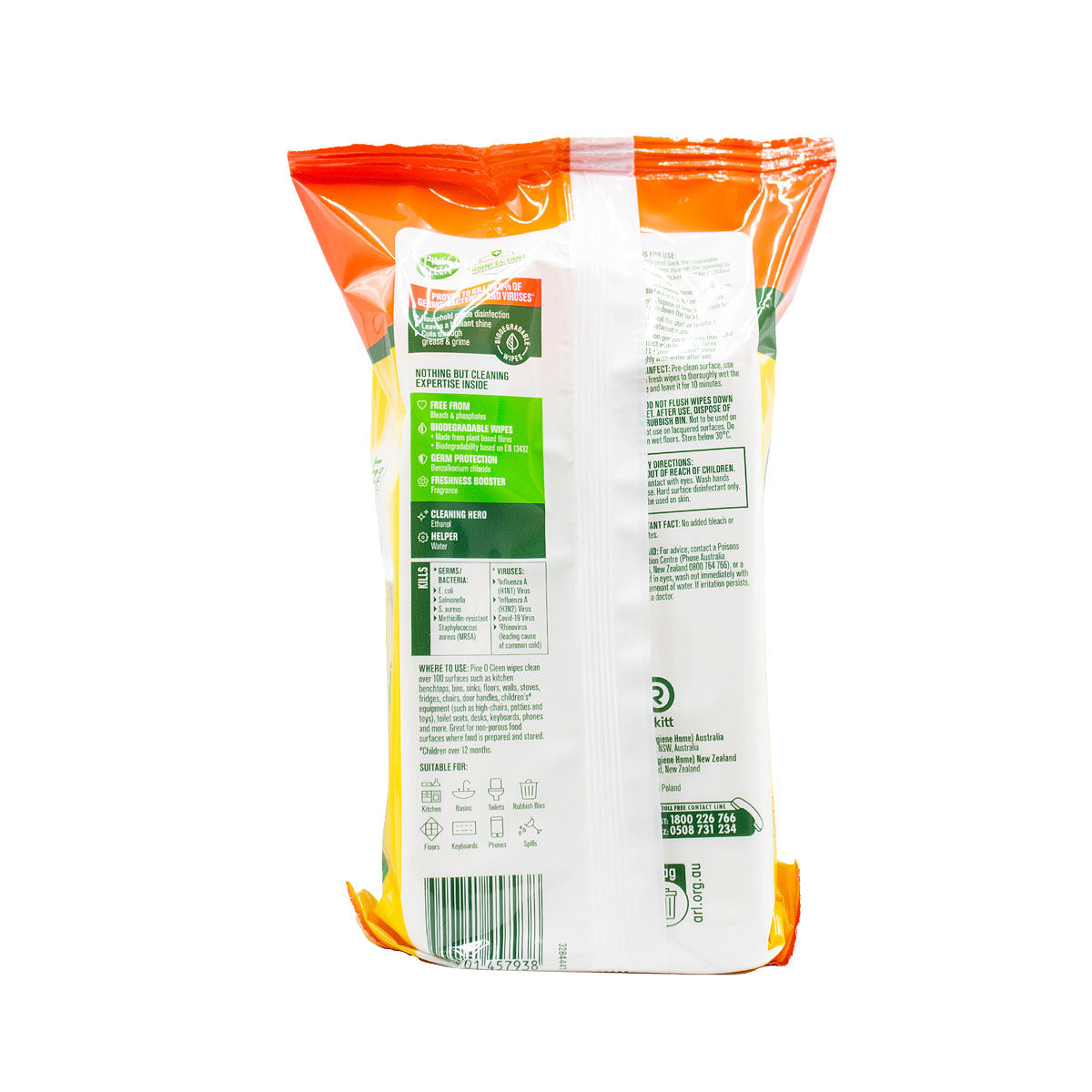 Pine O Cleen Disinfect Wipe Lemon 110pk