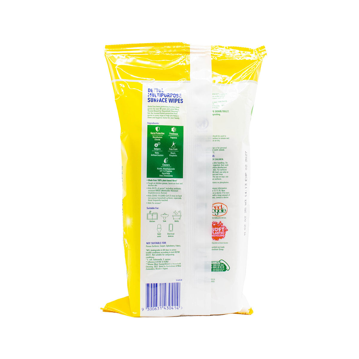 Dettol Multipurpose Wipes Lemon 110pk