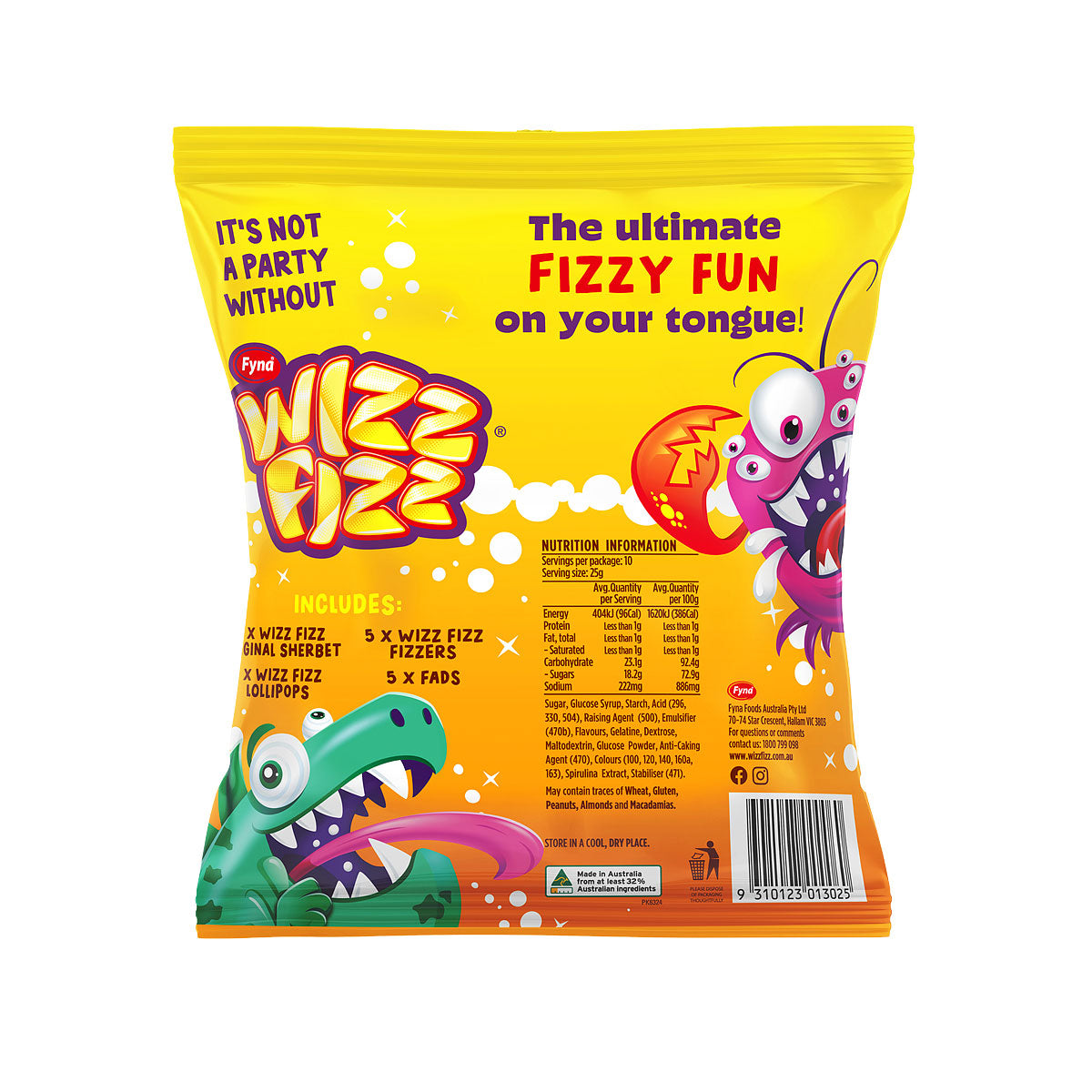 Wizz Fizz Party Pack with Edible Spoon 256g