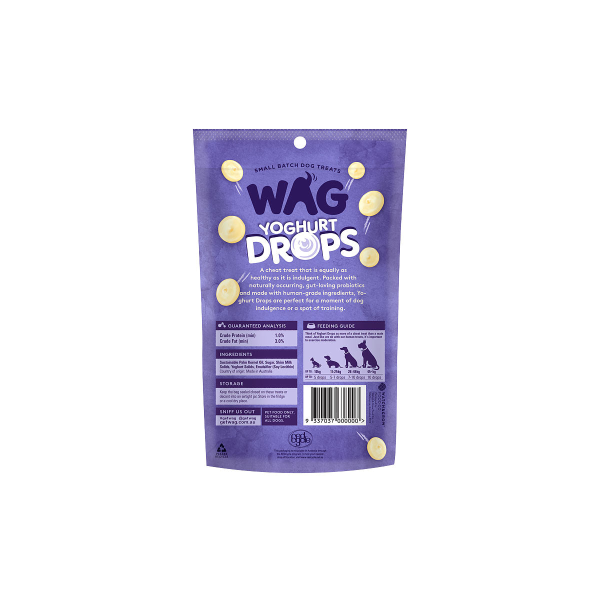 Wag Yoghurt Drops Vanilla 150g