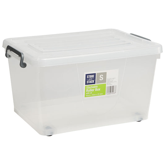 Store N Stack Rollerbox Clear 30L