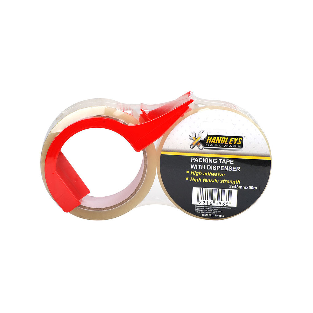 Packing Tape With Dispenser 2pk