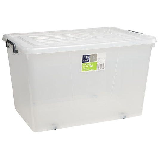 Store N Stack Rollerbox Clear 86L