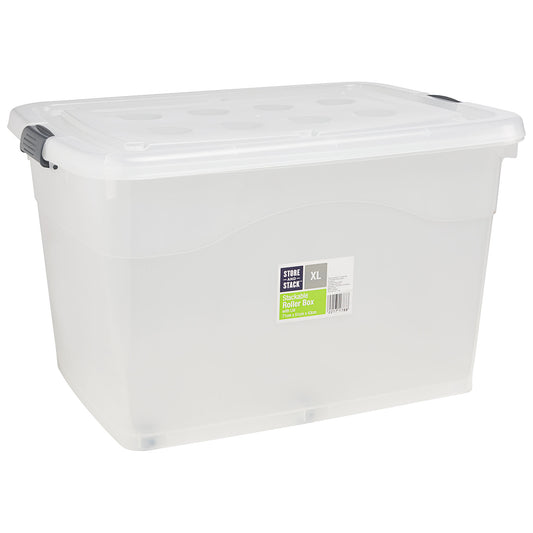 Store N Stack Rollerbox Clear 120L