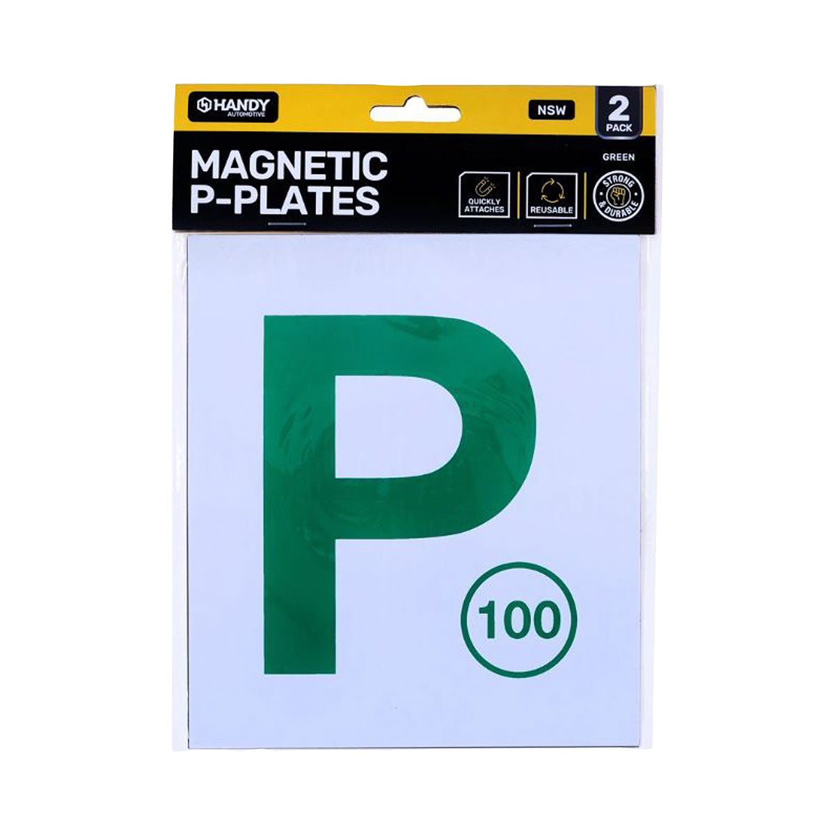 Handy Auto Magnetic P Plate Green NSW 2pk