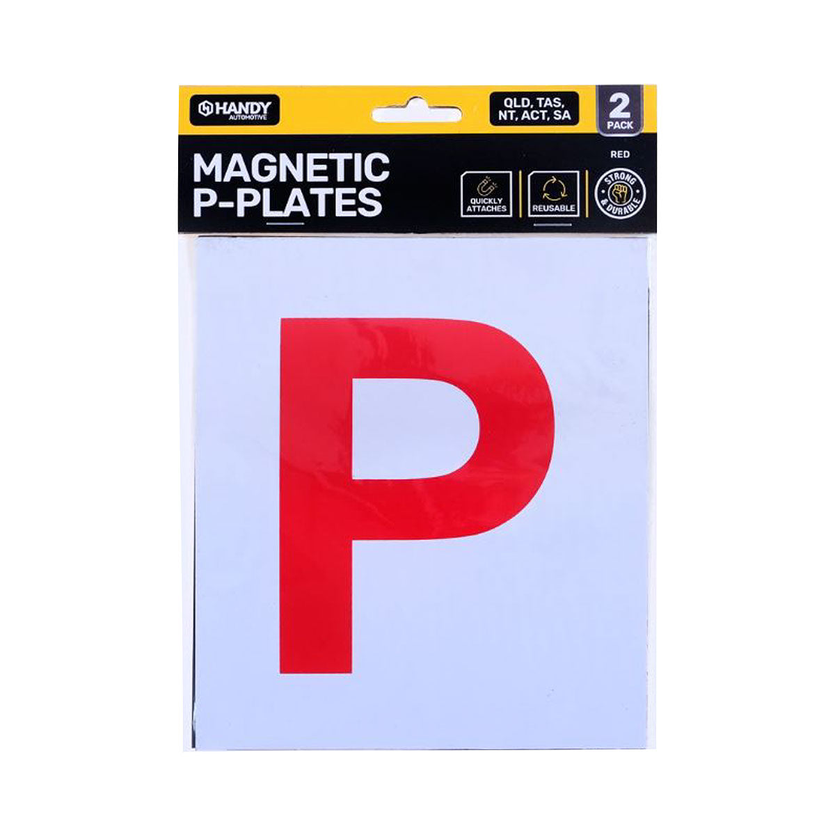 Handy Auto Magnetic P Plates Red QLD/SA/TAS/ACT/NT