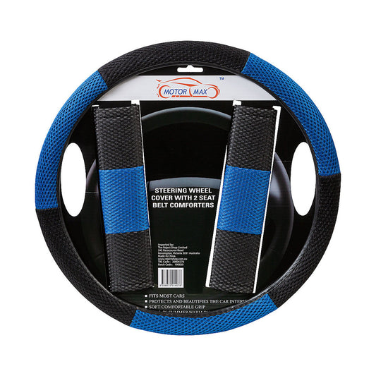 Motor Max Steering Wheel & Belt Cover Set 3pc