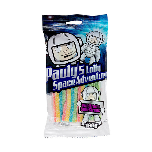 Pauly's Lolly Space Adventure Wildfruit Sour Straps Sharebag 160g