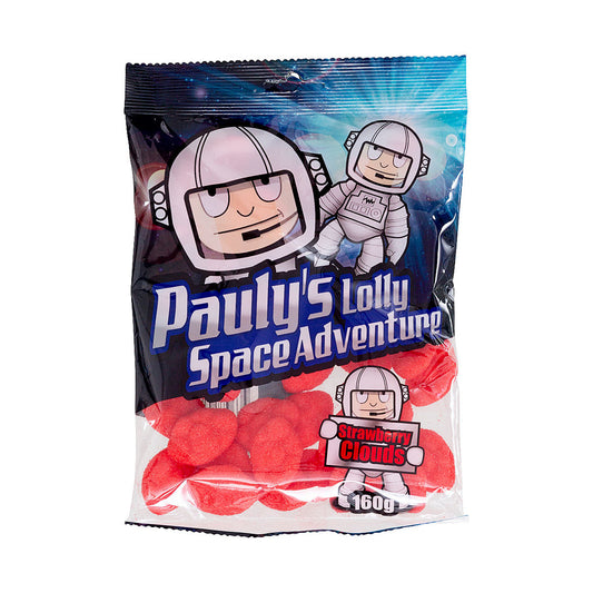 Pauly's Lolly Space Adventure Strawberry Clouds Sharebag 160g