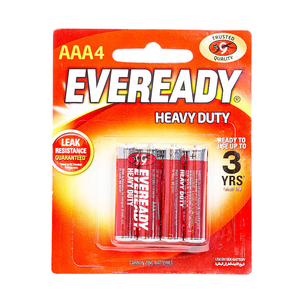 Eveready Heavy Duty AAA Batteries 4pk