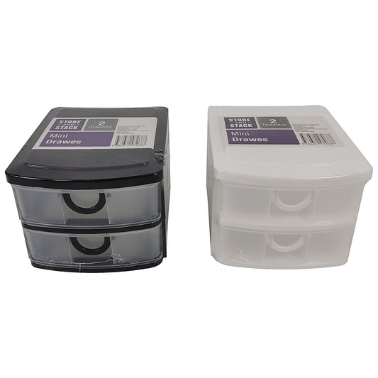 Mini 2 Drawer Plastic Storage Box