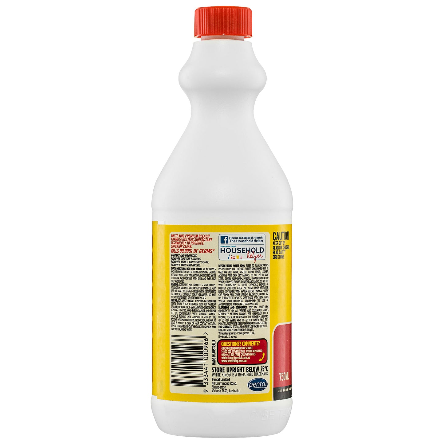 White King Original Bleach Lemon 750mL