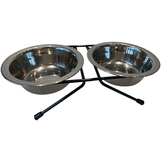 Double Pet Bowl With Stand 16.5cm