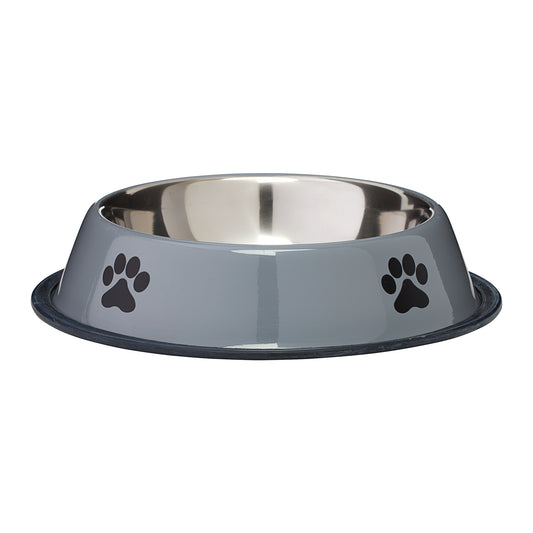 Dog Bowl Stainless Steel With Paw Print 30cm