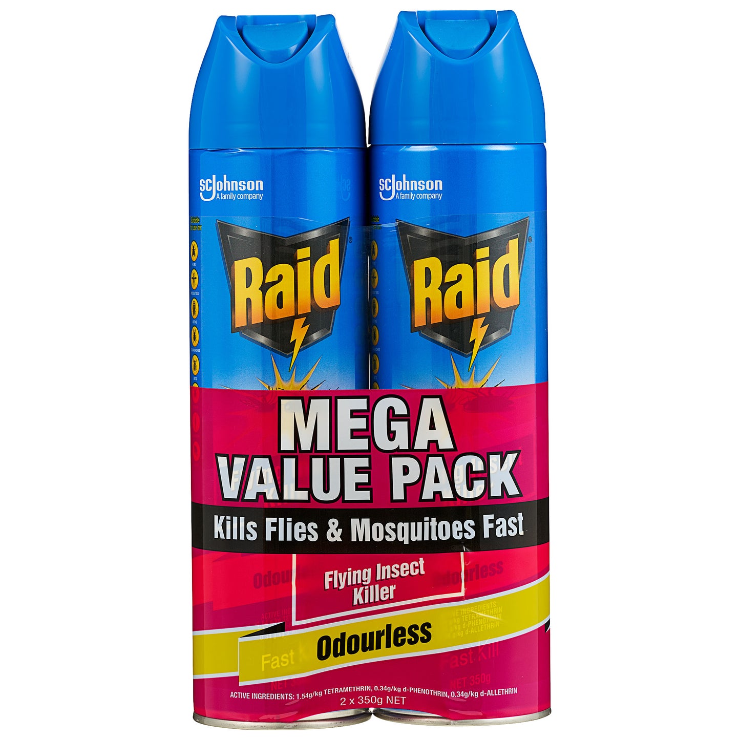 Raid Flying Insect Killer Odourless 350g 2pk