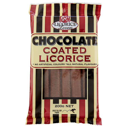 Milk Chocolate Coated Licorice Logs 200g