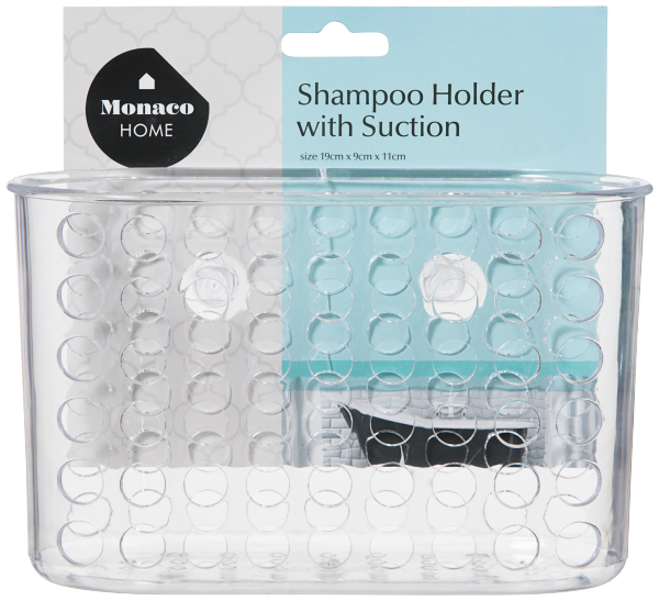 Clear Suction Shampoo Holder Medium