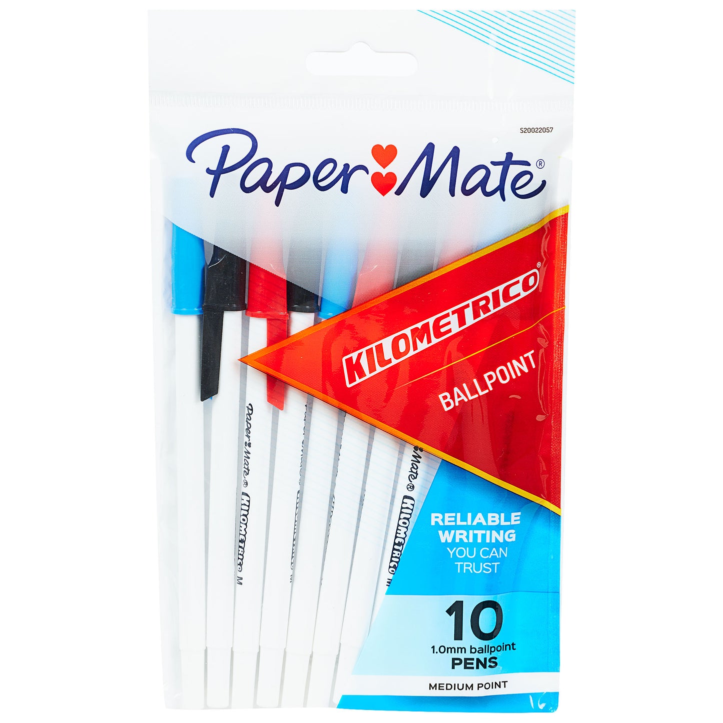 Papermate Kilometrico 1.0mm Pen 10pk Assorted