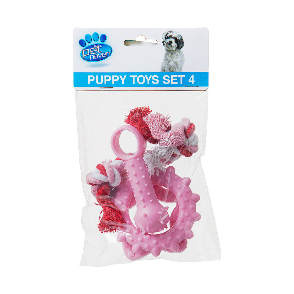 Pet Haven Puppy Toys 4pk