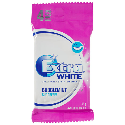 Wrigley's Extra White Bubblemint Chewing Gum 4pk