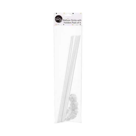 Let's Party Balloon Sticks & Holders 6pk