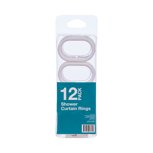 Shower Curtain Rings Plastic 12pk