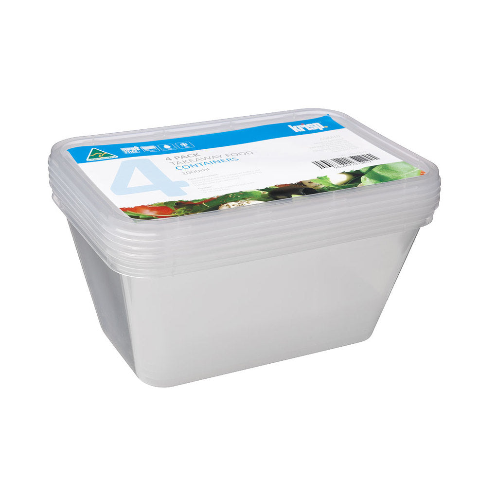 Takeaway Container 1000ml 4pk