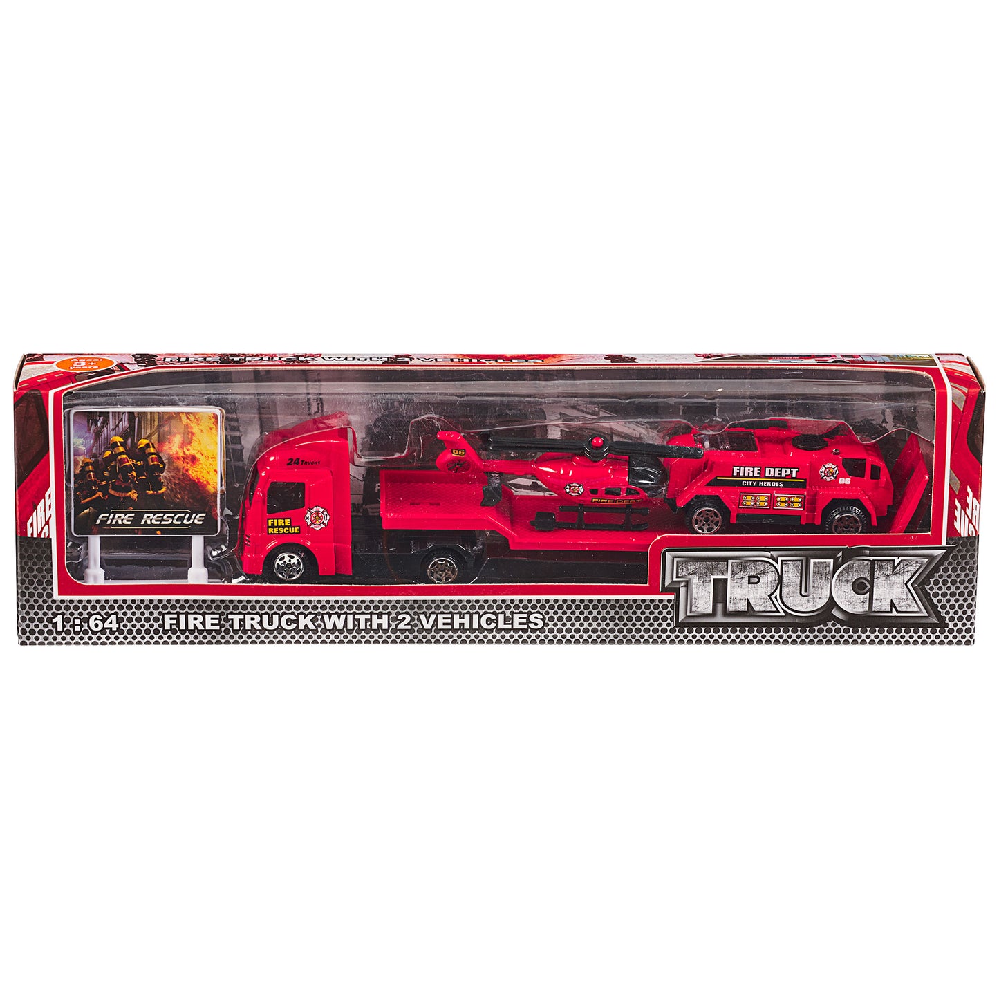 Diecast Truck With 2 Vehicles