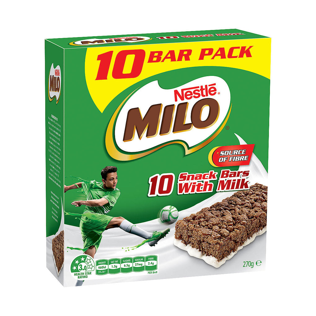 Milo Snack Bars Dipped in White Chocolate 10pk 270g