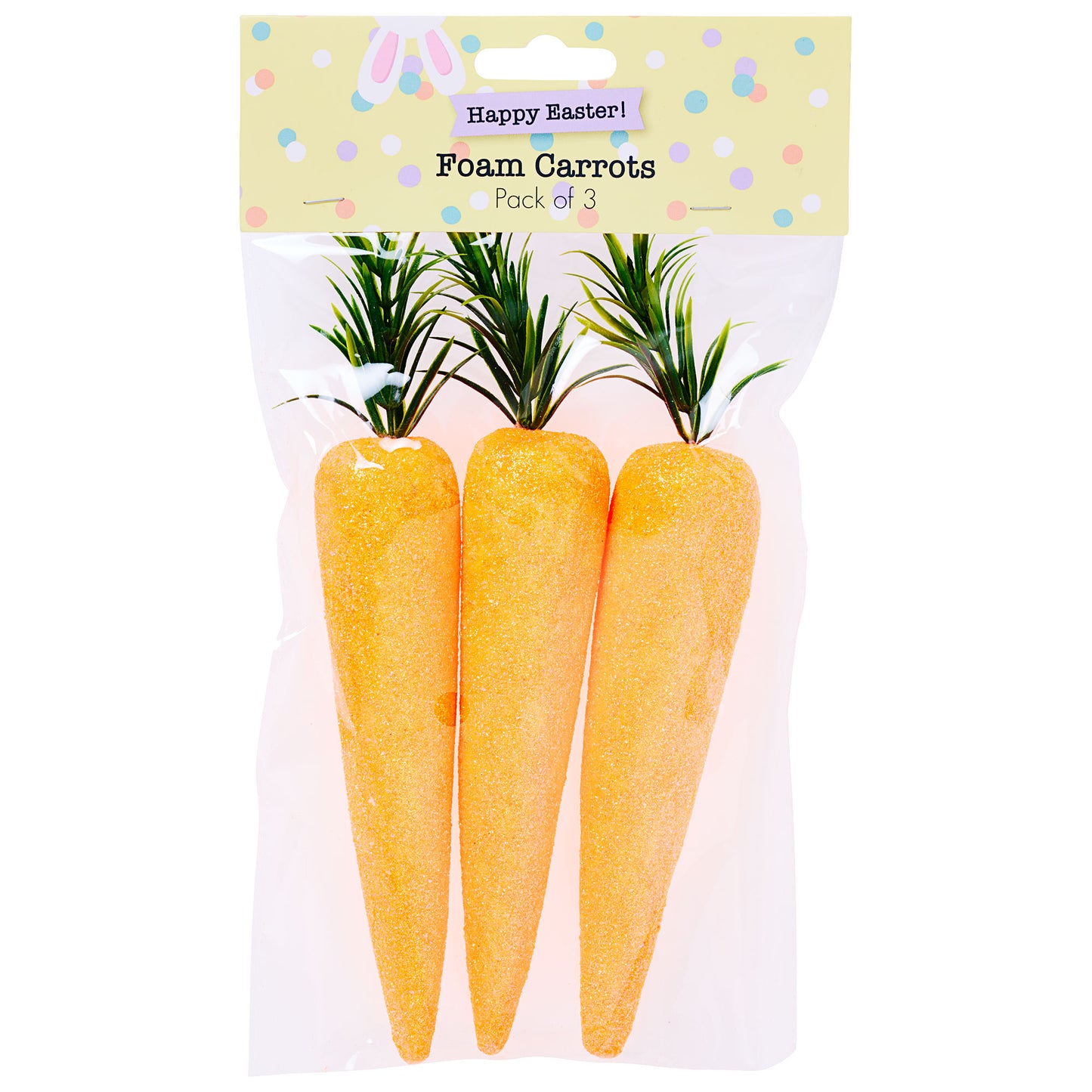 Easter Foam Carrot 3pk Assorted