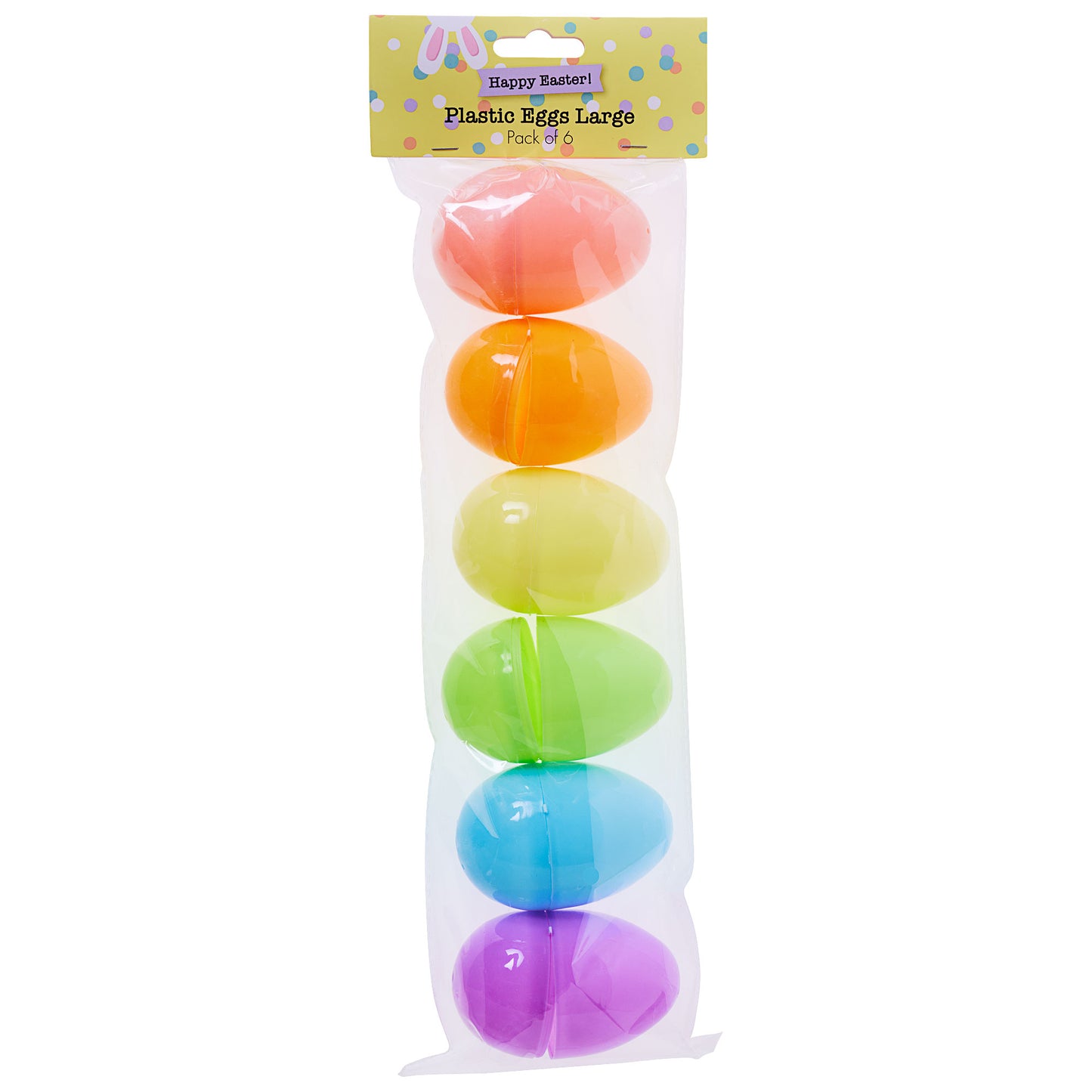 Easter Plastic Eggs Large 6pk