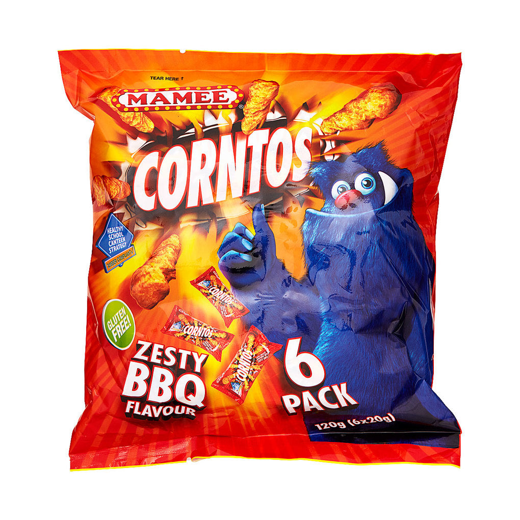 Mamee Corntos Zesty Bbq 6pk 120g