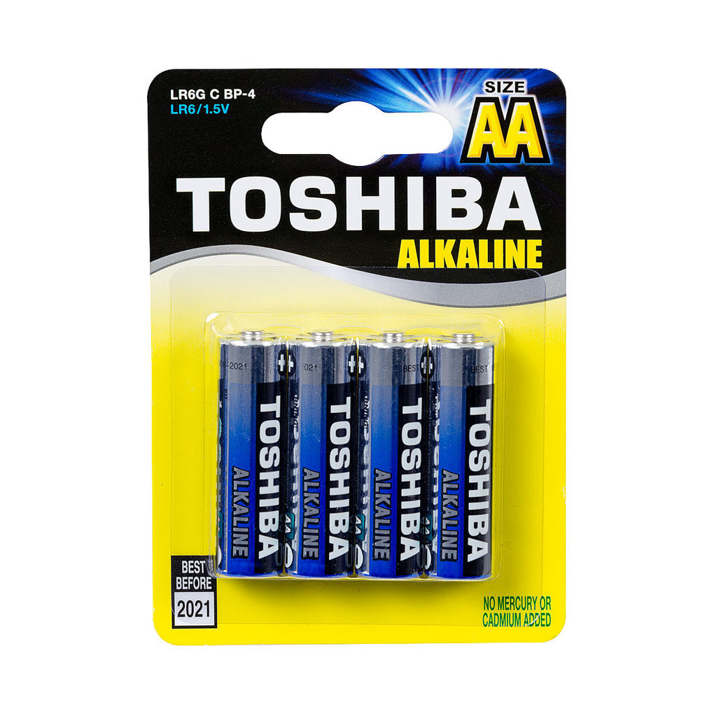 Toshiba Size AA Alkaline Battery 4pk
