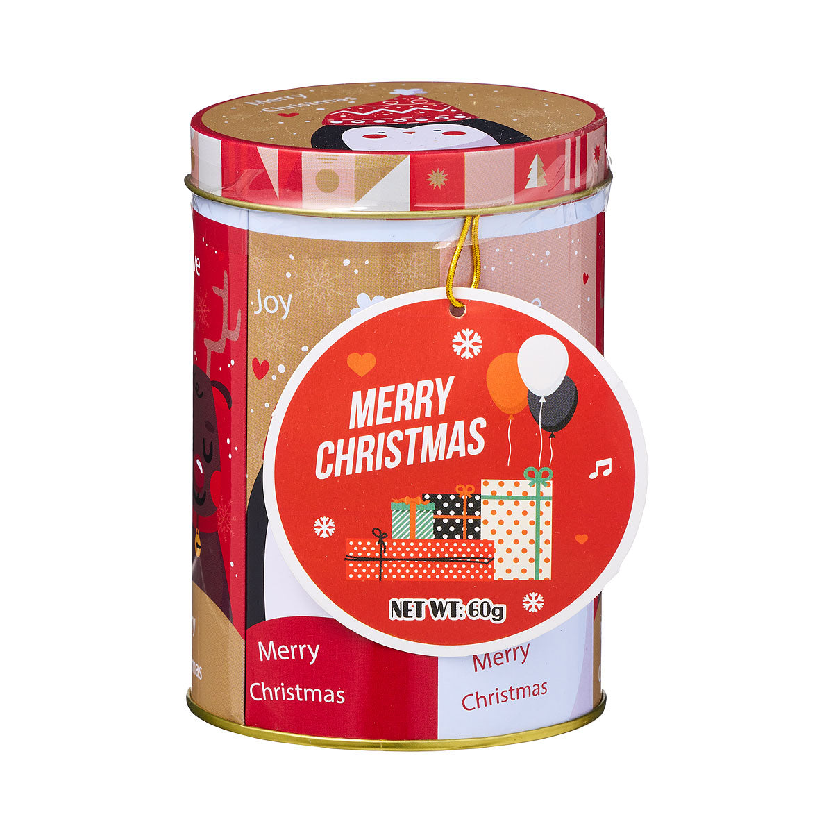 Christmas Round Tin With Hard Candy 60g