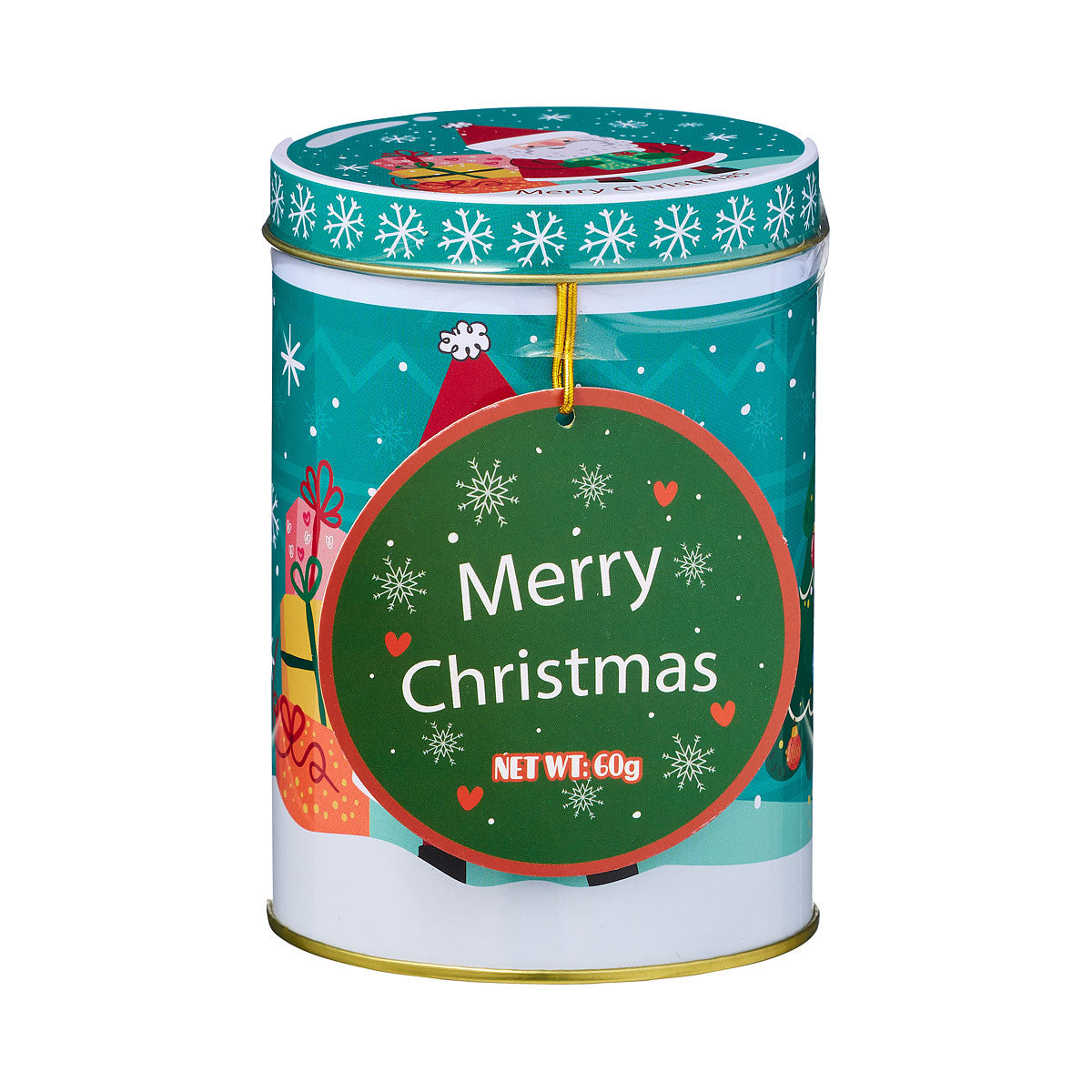 Christmas Round Tin With Hard Candy 60g