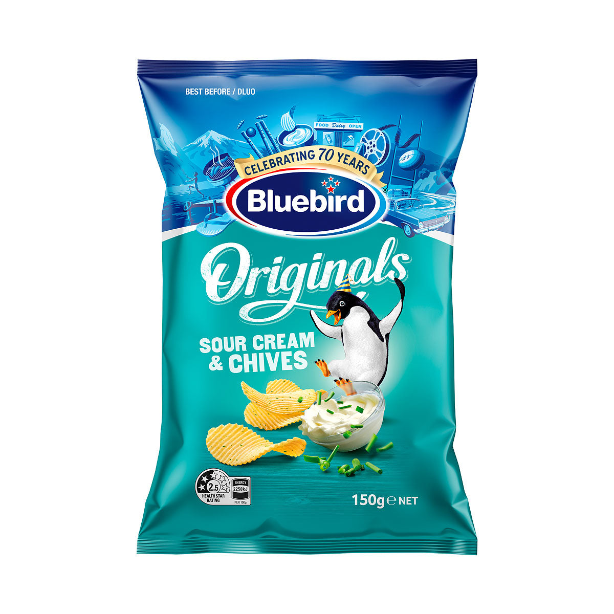 Bluebird Sour Cream & Chive Chips 150g