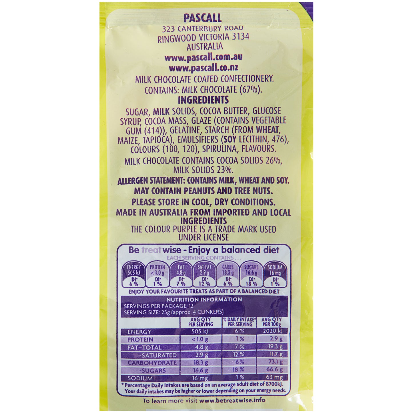 Cadbury Pascall Clinkers Lollies 300g