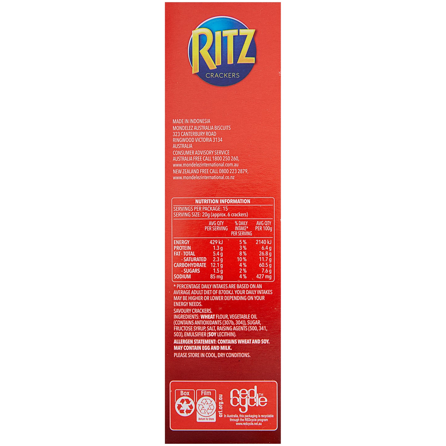 Ritz Crackers Original 300g