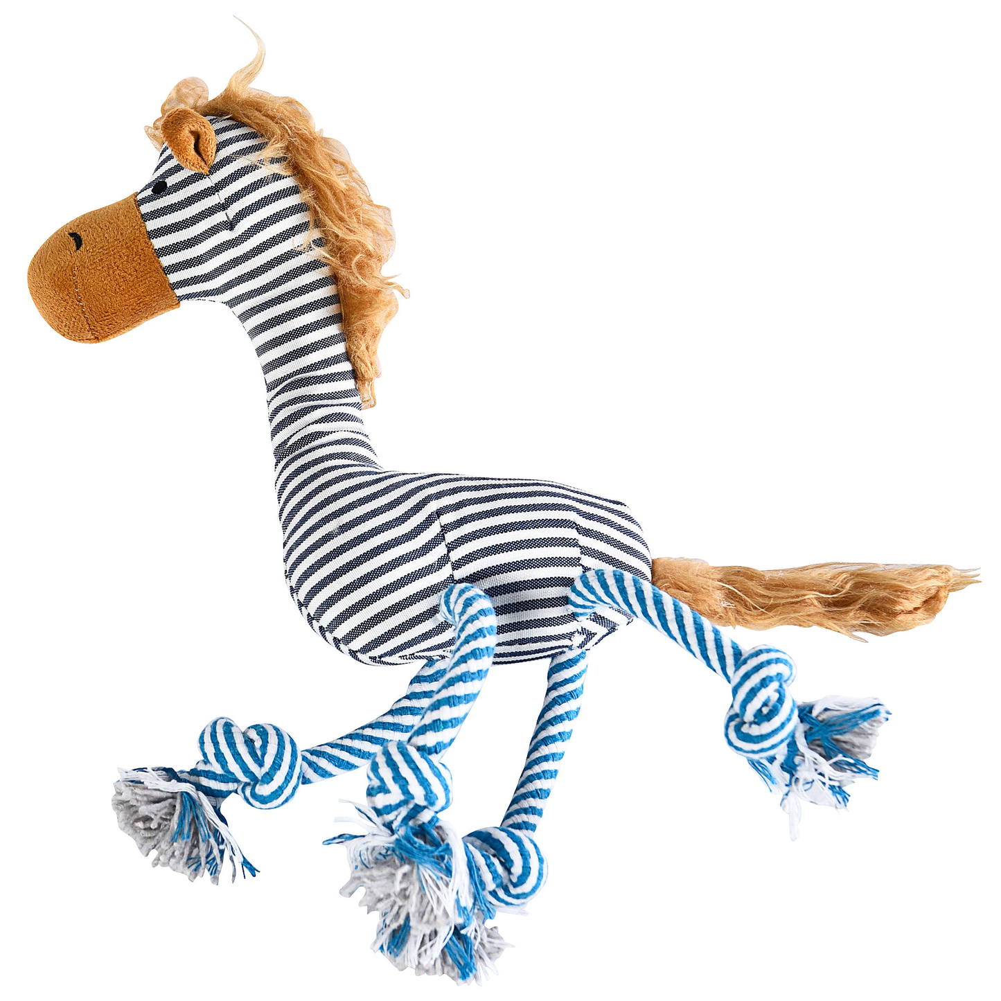 Horse Plush Dog Toy-Navy