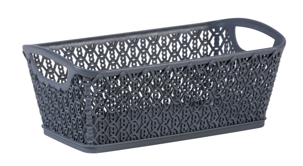 Plastic Storage Basket Small Grey