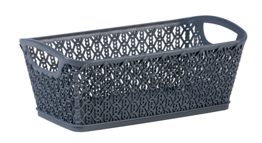 Plastic Storage Basket Small Grey