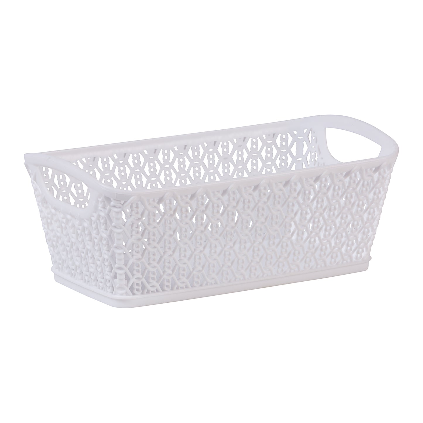 Plastic Storage Basket Small White