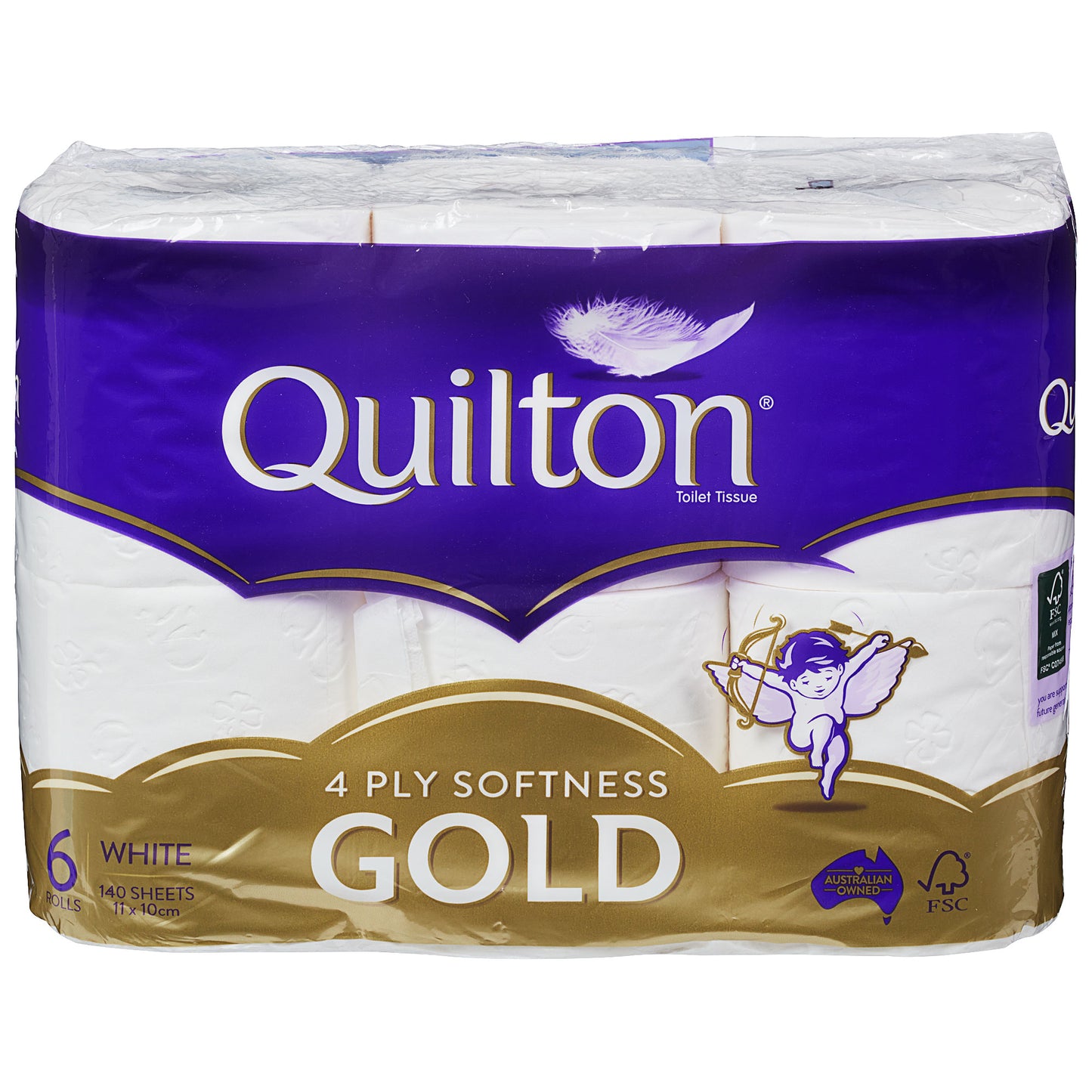 Quilton Gold Toilet Paper 4ply 140 Sheets 6pk