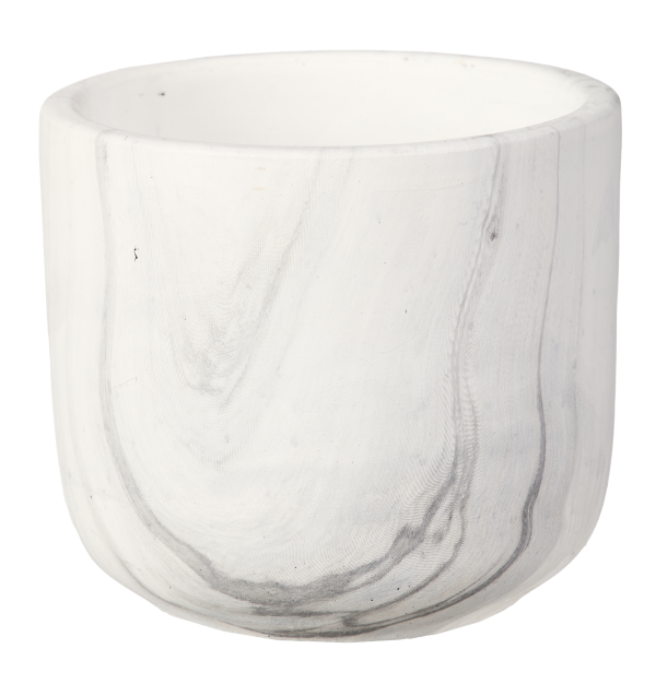 Marble-Look Cement Pot 12cm