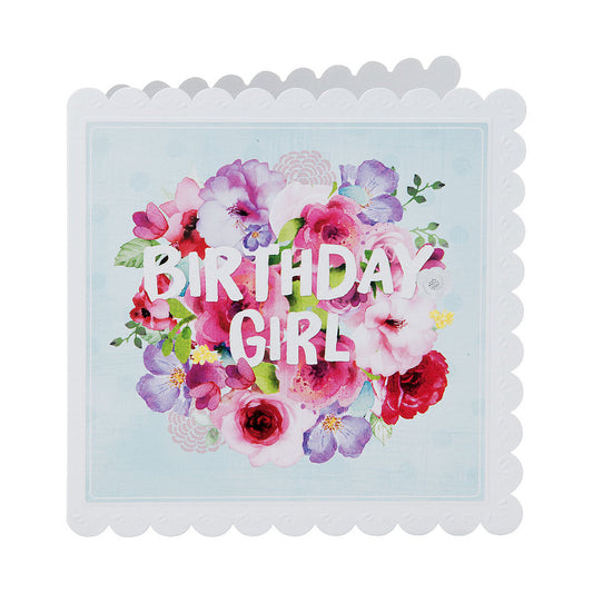 Traditional Flowers Birthday Girl Card