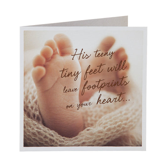 Cute Baby Feet Baby Boy Birth Card